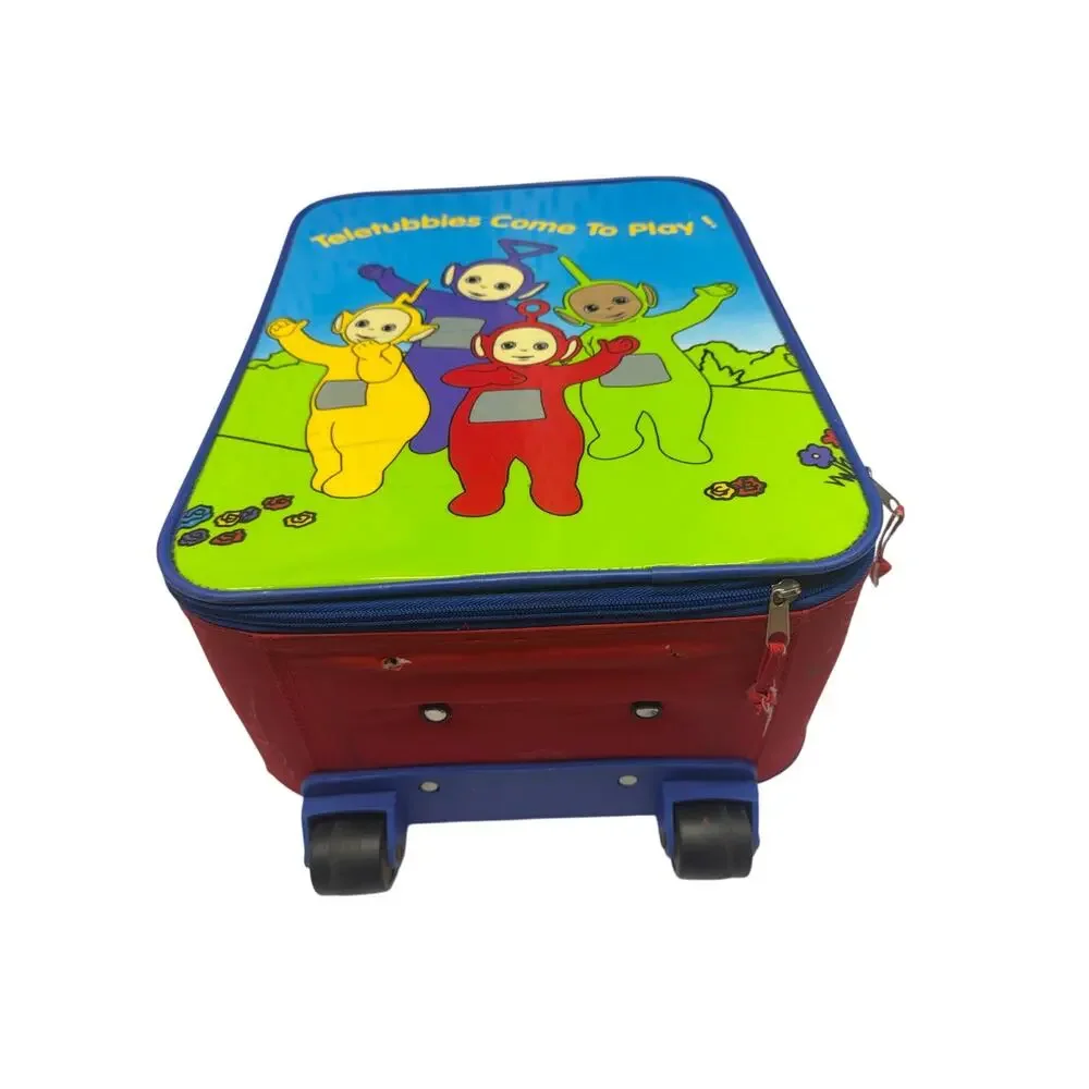 Y2K Vintage Teletubbies Green & red Rolling Suitcase Travel Luggage Carry On